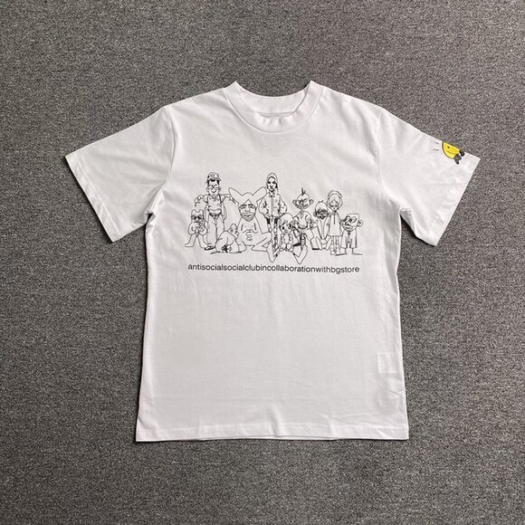 Anti Social Social Club X Bgstore Co-Branded Cartoon Character White T-Shirt